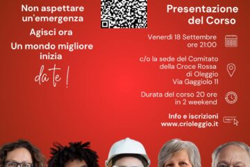 Manifesto del Corso di Accesso al Volontariato CRI Oleggio, serata di presentazione venerdi 18 settembre 2026